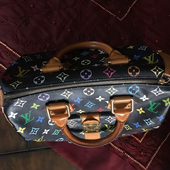 LV Black Multicolor canvas speedy 30 bag - Picture 3 of 5